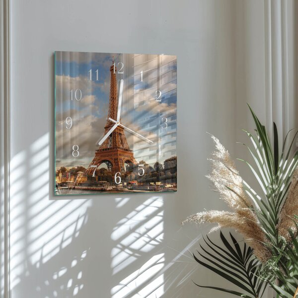 Skleněné hodiny Paříž zskb-30x30-00085037