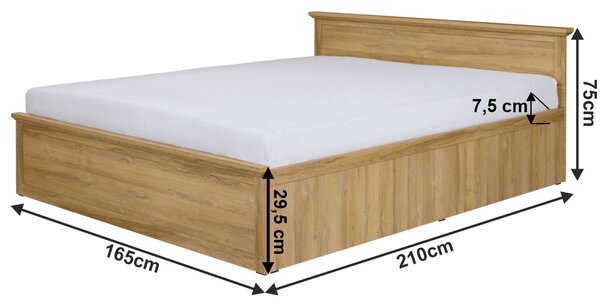 Manželská postel 160 cm Leoras MZ21 (s roštem) (dub grand)