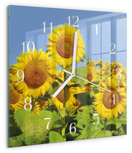 Skleněné hodiny Slunečnice zskb-30x30-00081382