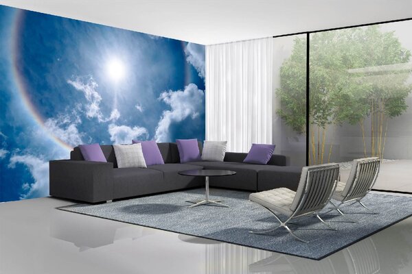 DIMEX | Vliesová fototapeta Halový jev MS-5-2311 | 375 x 250 cm| modrá, bílá