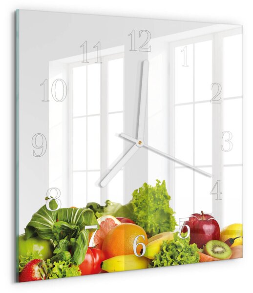 Skleněné hodiny Zelenina zskb-30x30-00087402