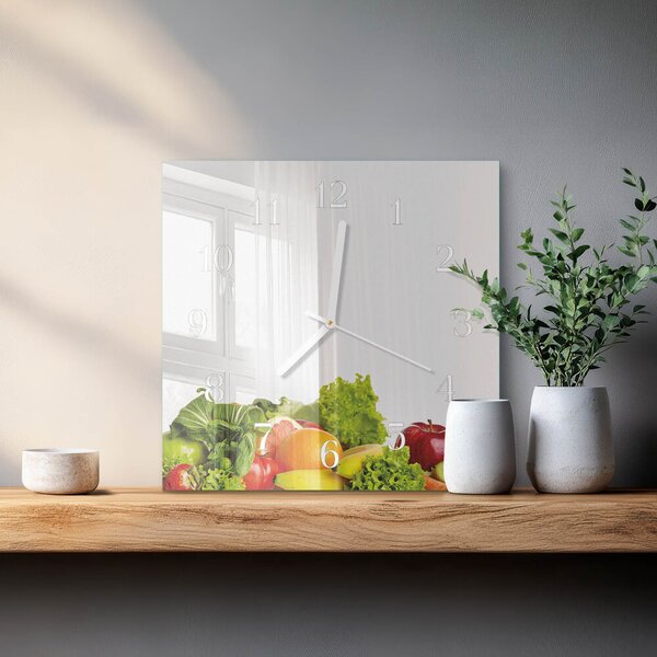 Skleněné hodiny Zelenina zskb-30x30-00087402