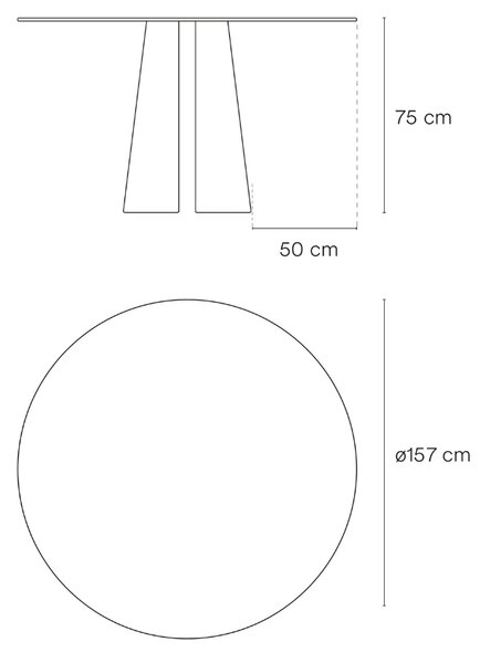 Černý kulatý jídelní stůl Teulat Cep 157 cm
