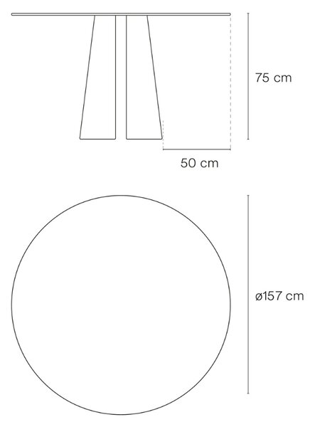 Jasanový kulatý jídelní stůl Teulat Cep 157 cm