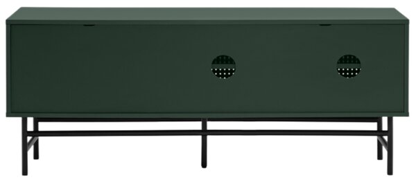 Tmavě zelený lakovaný TV stolek Teulat Punto 140 x 40 cm