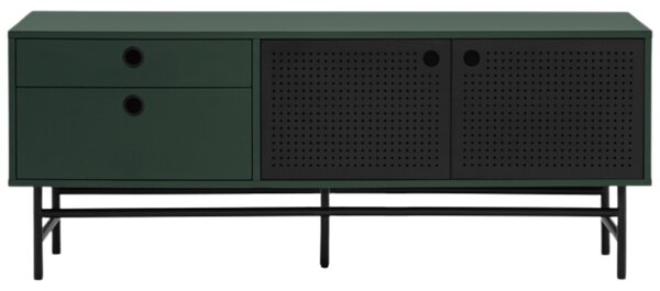 Tmavě zelený lakovaný TV stolek Teulat Punto 140 x 40 cm