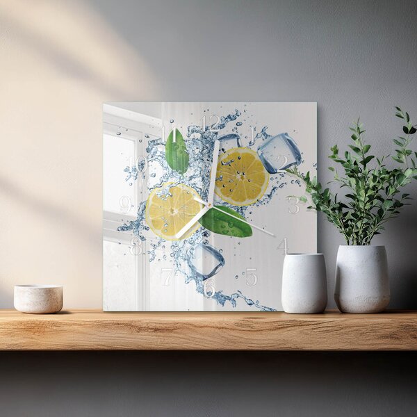 Skleněné hodiny Citronová zskb-30x30-00092932
