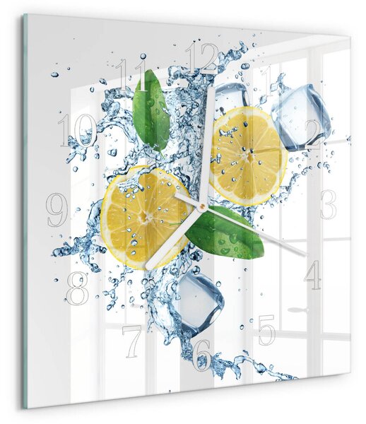 Skleněné hodiny Citronová zskb-30x30-00092932