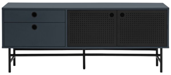 Tmavě modrý lakovaný TV stolek Teulat Punto 140 x 40 cm