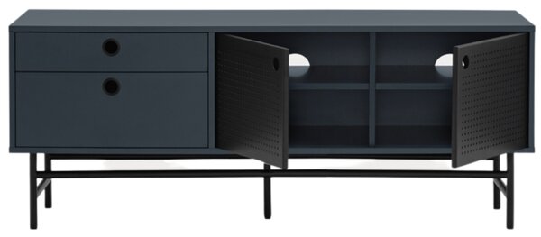 Tmavě modrý lakovaný TV stolek Teulat Punto 140 x 40 cm