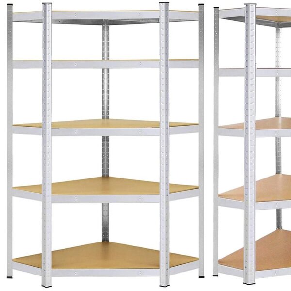 Rohový regál 180x90x40 cm, 5 polic SPRINGOS HA5214