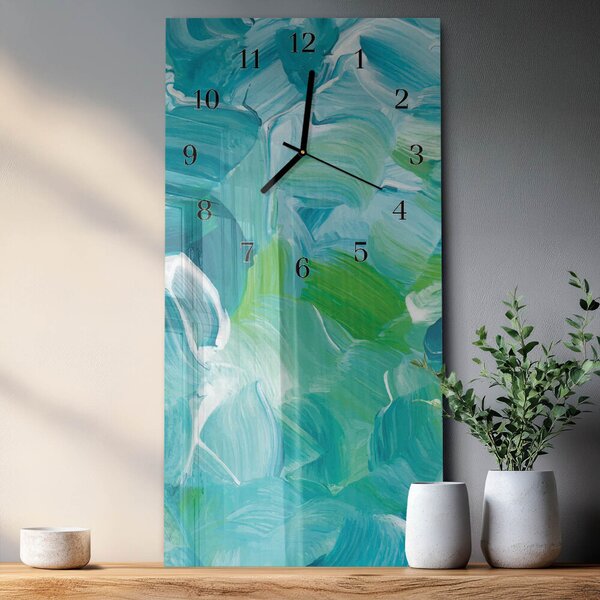 Skleněné hodiny vertikální Vlna zsppc-30x60-00174086