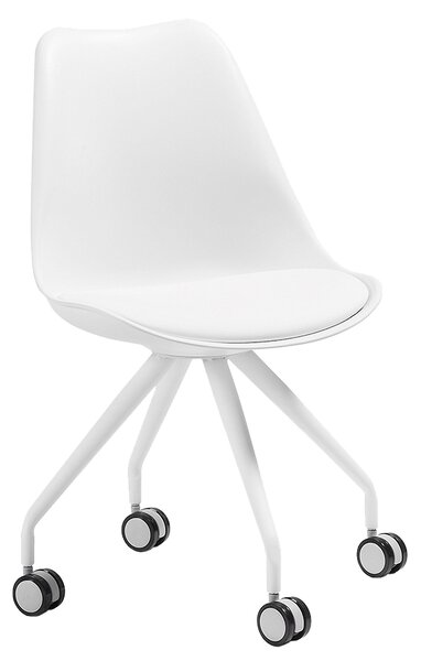 Bílá koženková konferenční židle Kave Home Ralf