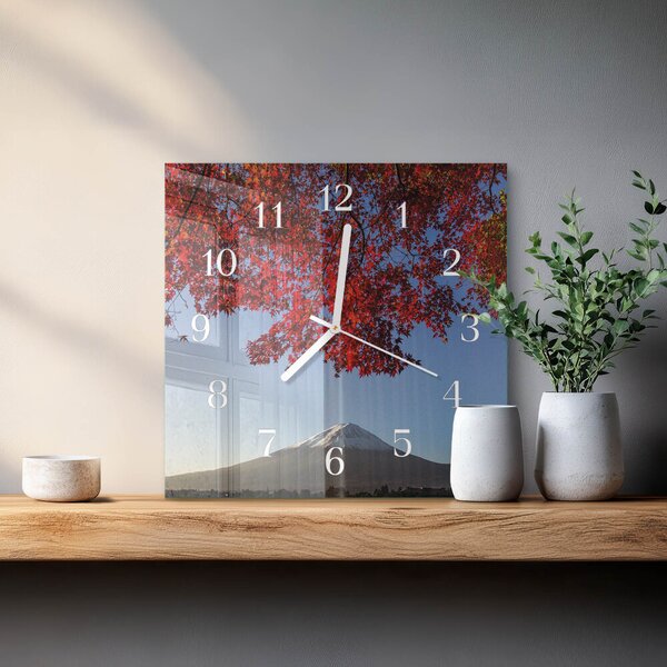 Skleněné hodiny Horské listí zskb-30x30-00086858