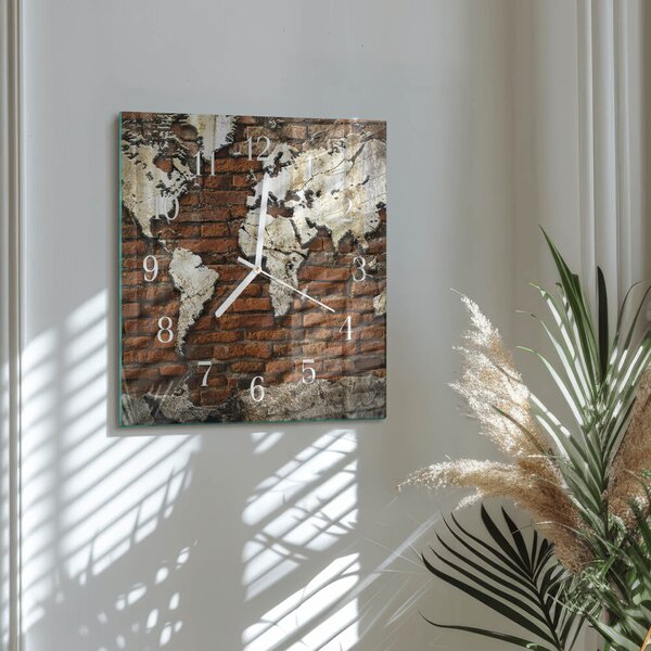 Skleněné hodiny Kontinenty zskb-30x30-00090301