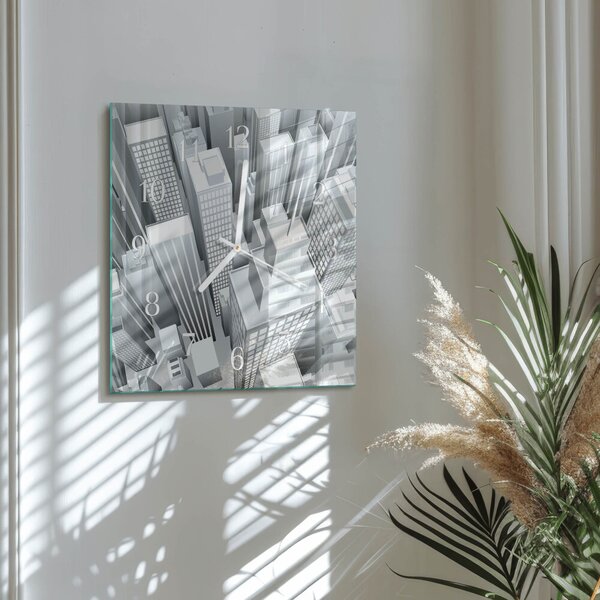 Skleněné hodiny Budovy zskb-30x30-00086767