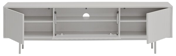 Světle šedý lakovaný TV stolek Teulat Sierra 180 x 40 cm
