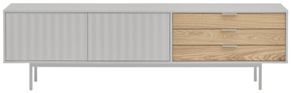 Světle šedý lakovaný TV stolek Teulat Sierra 180 x 40 cm II