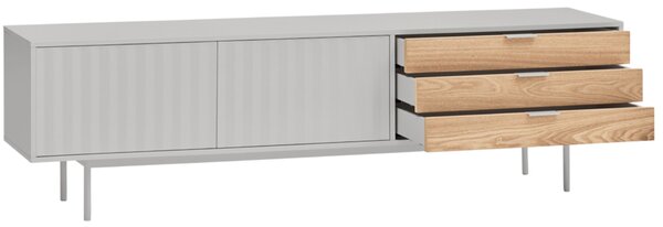 Světle šedý lakovaný TV stolek Teulat Sierra 180 x 40 cm II