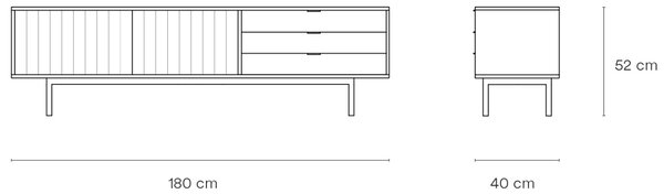Světle šedý lakovaný TV stolek Teulat Sierra 180 x 40 cm II