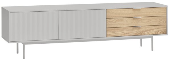Světle šedý lakovaný TV stolek Teulat Sierra 180 x 40 cm II