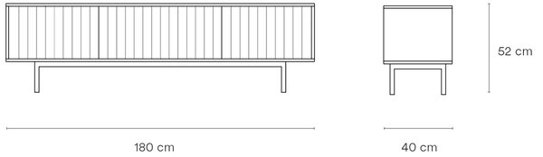 Světle šedý lakovaný TV stolek Teulat Sierra 180 x 40 cm