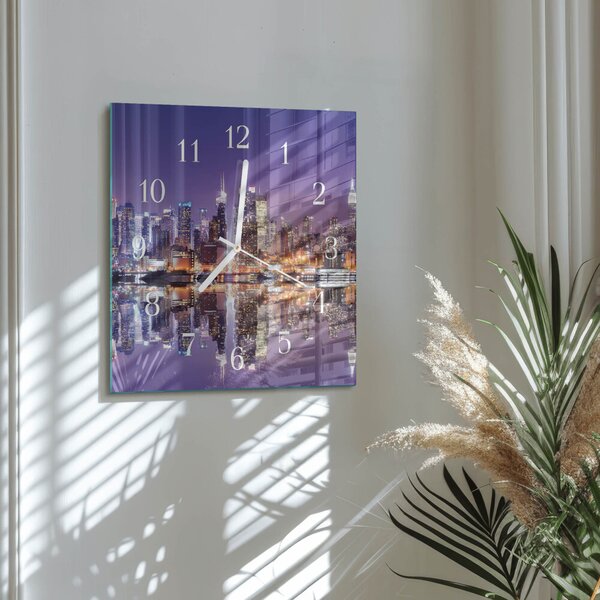 Skleněné hodiny Město zskb-30x30-00084725