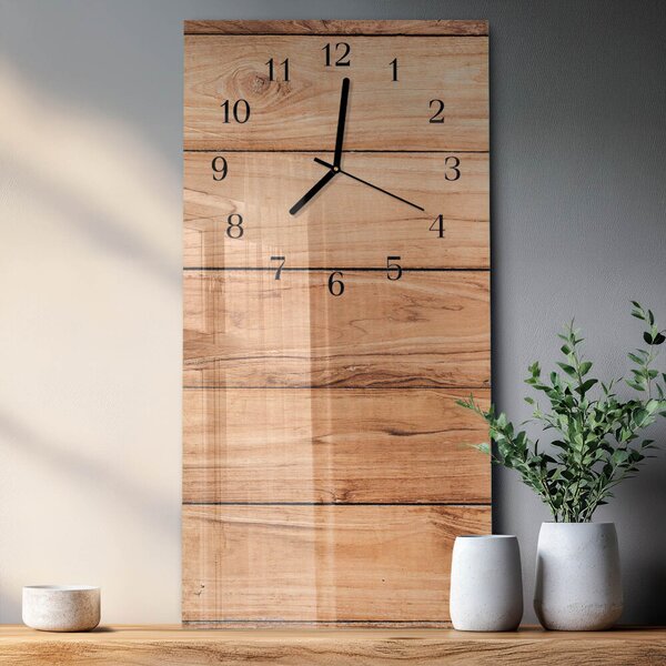 Skleněné hodiny vertikální Dřevěné panely zsppc-30x60-00172513