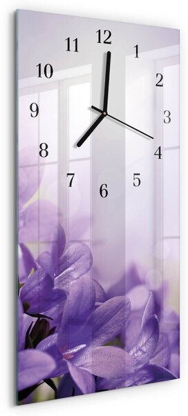 Skleněné hodiny vertikální Květ zsppc-30x60-00172249