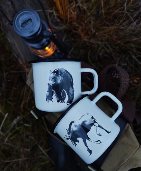 Muurla Hrnek Moose 0,37l, smalt / béžový