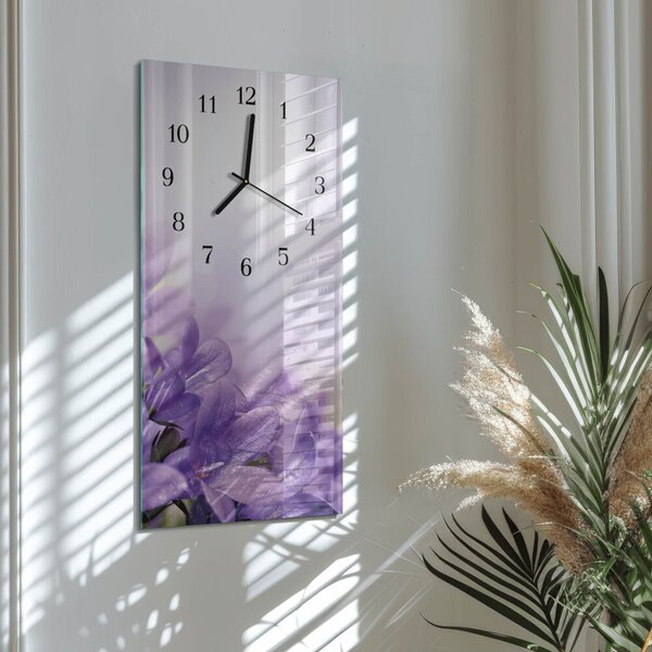 Skleněné hodiny vertikální Květ zsppc-30x60-00172249