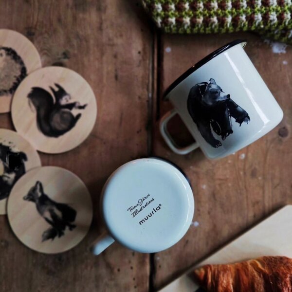 Muurla Hrnek Bear 0,37l, smalt / béžový