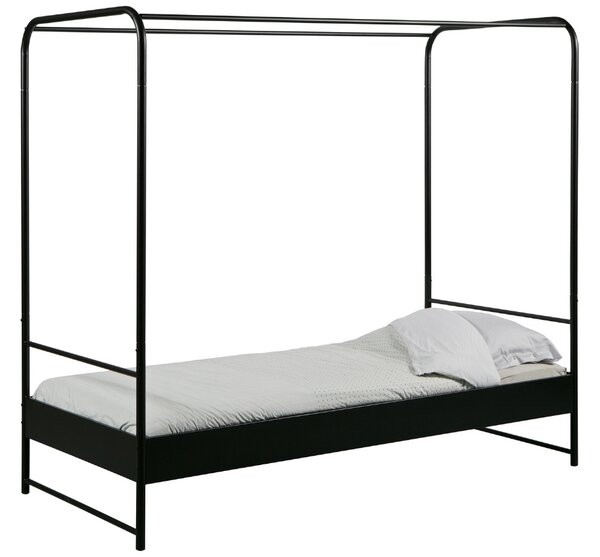 Hoorns Černá kovová jednolůžková postel Alma 90 x 200 cm