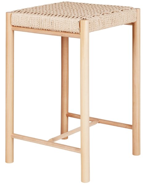 Nordic Living Dřevěná stolička Abannon 66,5 cm s proutěným výpletem