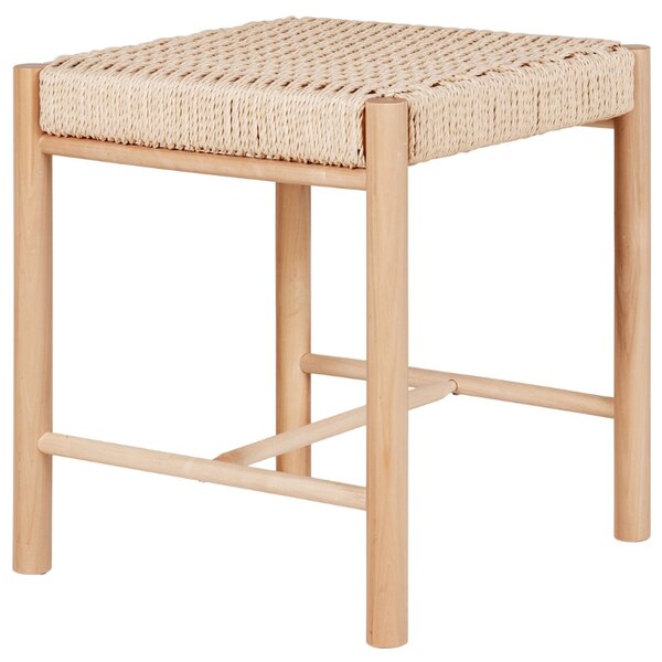 Nordic Living Dřevěná stolička Abannon 46,5 cm s proutěným výpletem