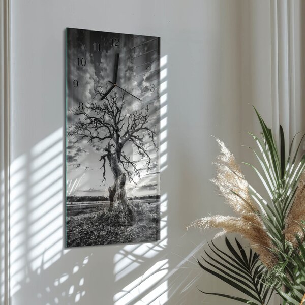 Skleněné hodiny vertikální Strom zsppc-30x60-00057557