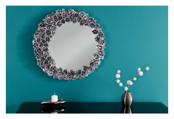 Noble Home Stříbrné nástěnné zrcadlo Roses