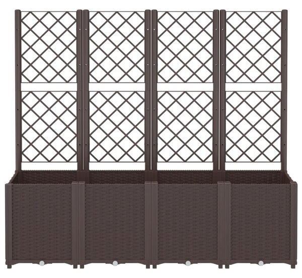 Zahradní truhlík s treláží hnědý 160 x 40 x 140 cm PP