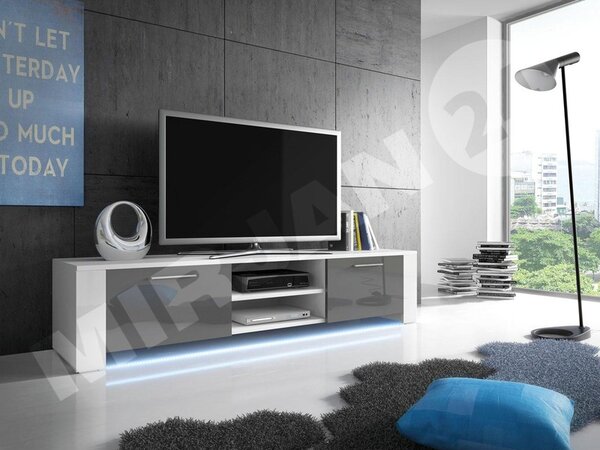 TV stolek Cleo IX, Barva: bílá / bílý lesk 5902928063561