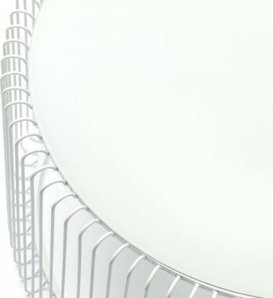 Kare Design Set dvou bílých kovových konferenčních stolků Wire 69,5/60 cm
