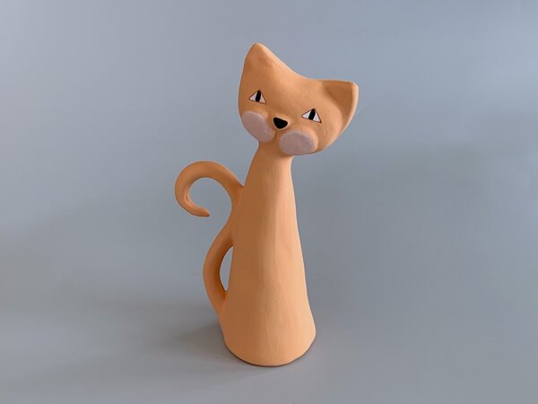 Kočka střední - oranžová Keramika Andreas