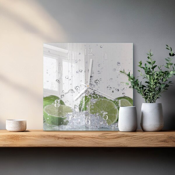 Skleněné hodiny Uhličitan vápenatý zskb-30x30-00093609