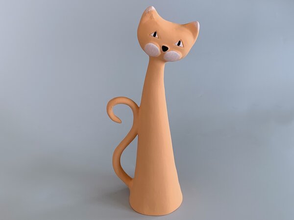 Kočka velká - oranžová Keramika Andreas