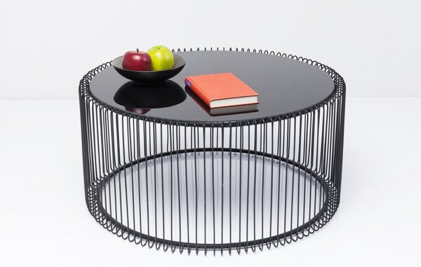 Kare Design Černý kovový konferenční stolek Wire Uno 80 cm