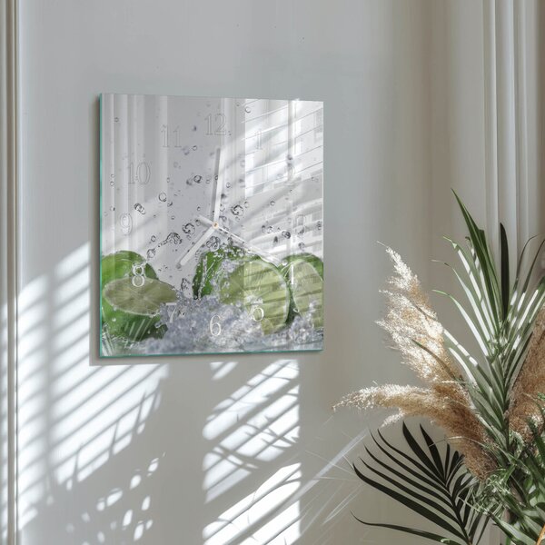 Skleněné hodiny Uhličitan vápenatý zskb-30x30-00093609