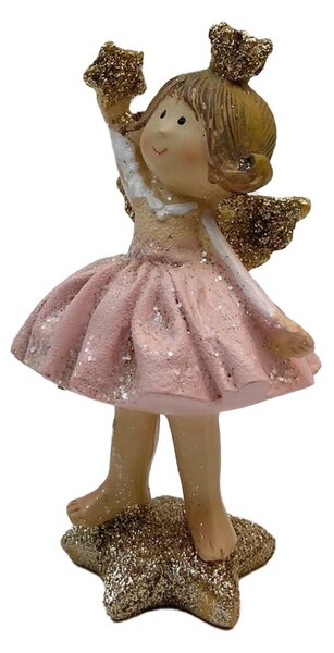Anděl s hvězdou růžový 13 x 7 cm Prodex X473050
