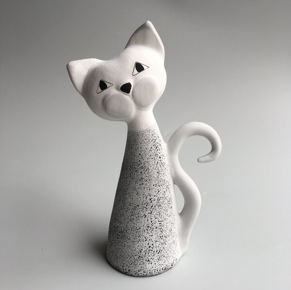 Kočka malá - šedá mramorová Keramika Andreas