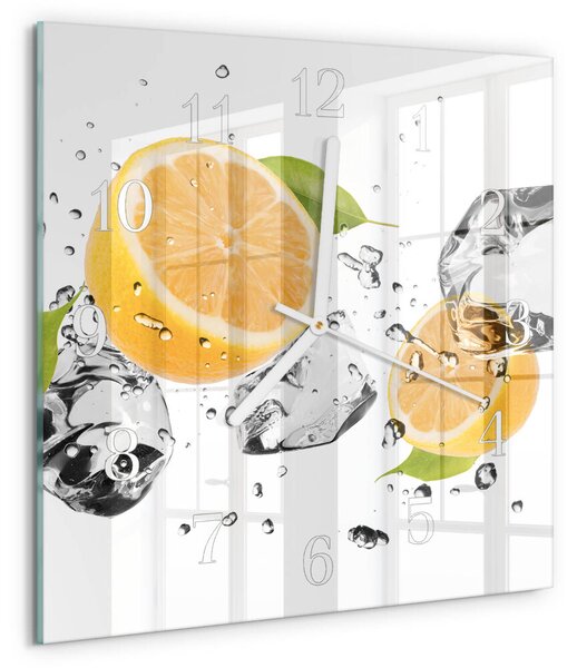 Skleněné hodiny Citronová zskb-30x30-00084688