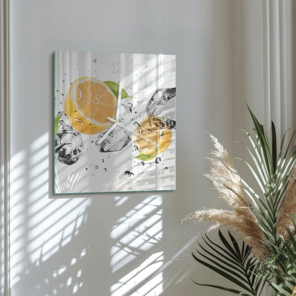 Skleněné hodiny Citronová zskb-30x30-00084688