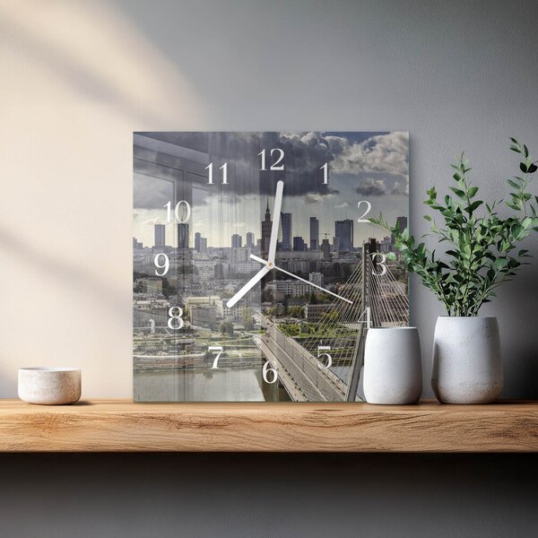 Skleněné hodiny Varšava zskb-30x30-00085816